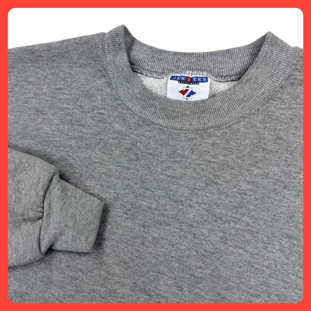 Vintage Jerzees NuBlend‎ Sweatshirt Men XL Gray Poly Cotton Fleece Boxy USA